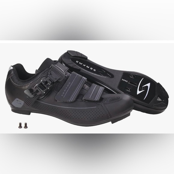 Serfas women’s Black Cycling Shoes with Silver Accents - Picture 1 of 7
